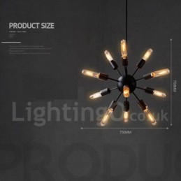12 Light Retro Vintage Sputnik Lustr