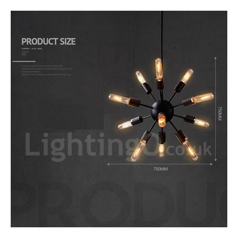 12 Light Retro Vintage Sputnik Lustr