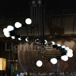 Černá současná lustrová lampa