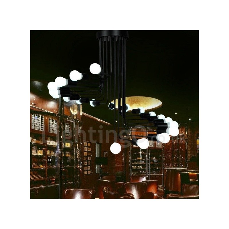 Černá současná lustrová lampa