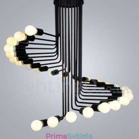 Černá 26 Light Retro Vintage Moderní Současná lustrová lampa Light Černá 26 Light Retro Vintage Moderní Současná lustrová lampa Light