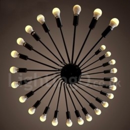 Černá 26 Light Retro Vintage Moderní Současná lustrová lampa Light