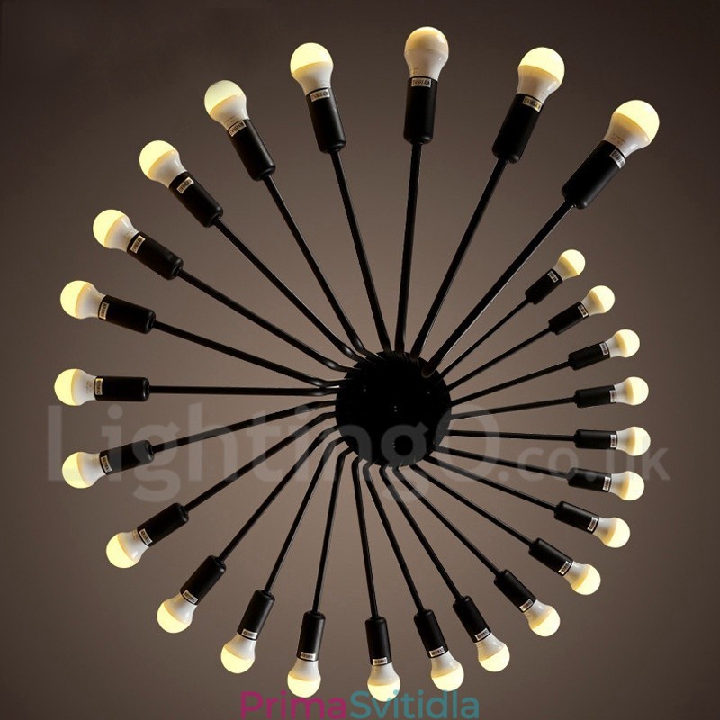 Černá 26 Light Retro Vintage Moderní Současná lustrová lampa Light