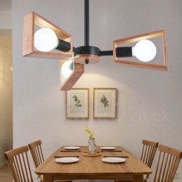 Dřevěná jednořadá lustrová lampa moderního současného stylu