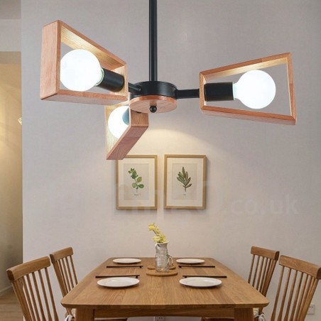 Dřevěná jednořadá lustrová lampa moderního současného stylu Dřevěná jednořadá lustrová lampa moderního současného stylu