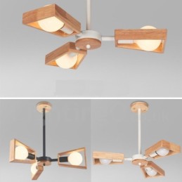 Dřevěná jednořadá lustrová lampa moderního současného stylu