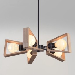 Dřevěná jednovrstvá lustrová lampa moderního současného stylu