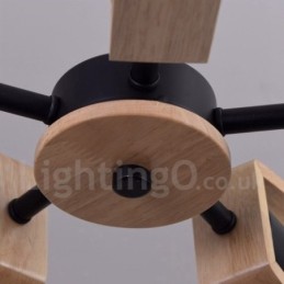 Dřevěná jednovrstvá lustrová lampa moderního současného stylu