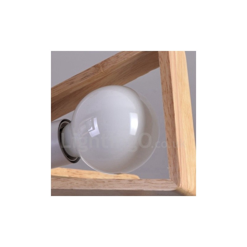 Dřevěná jednovrstvá lustrová lampa moderního současného stylu