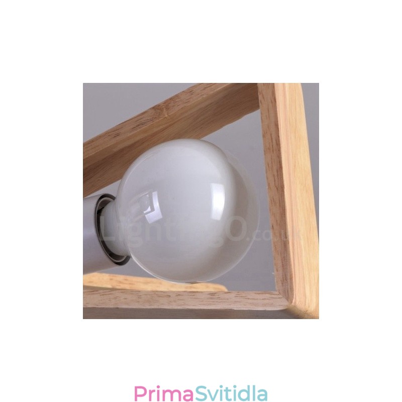 Dřevěná jednovrstvá lustrová lampa moderního současného stylu
