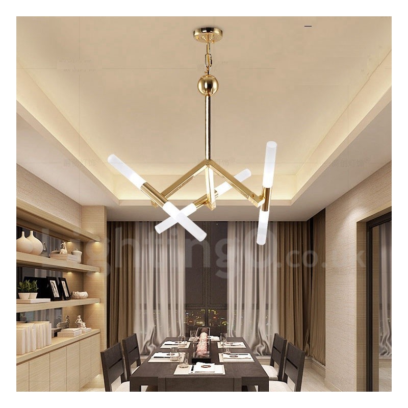 Moderní současná lustrová lampa 2 řady 6