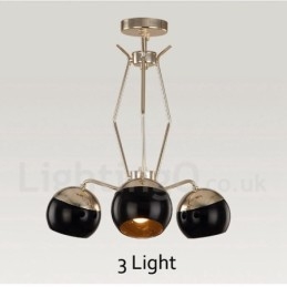 3 lehké jednopatrové moderní současná kovová lustrová lampa se skleněným stínidlem