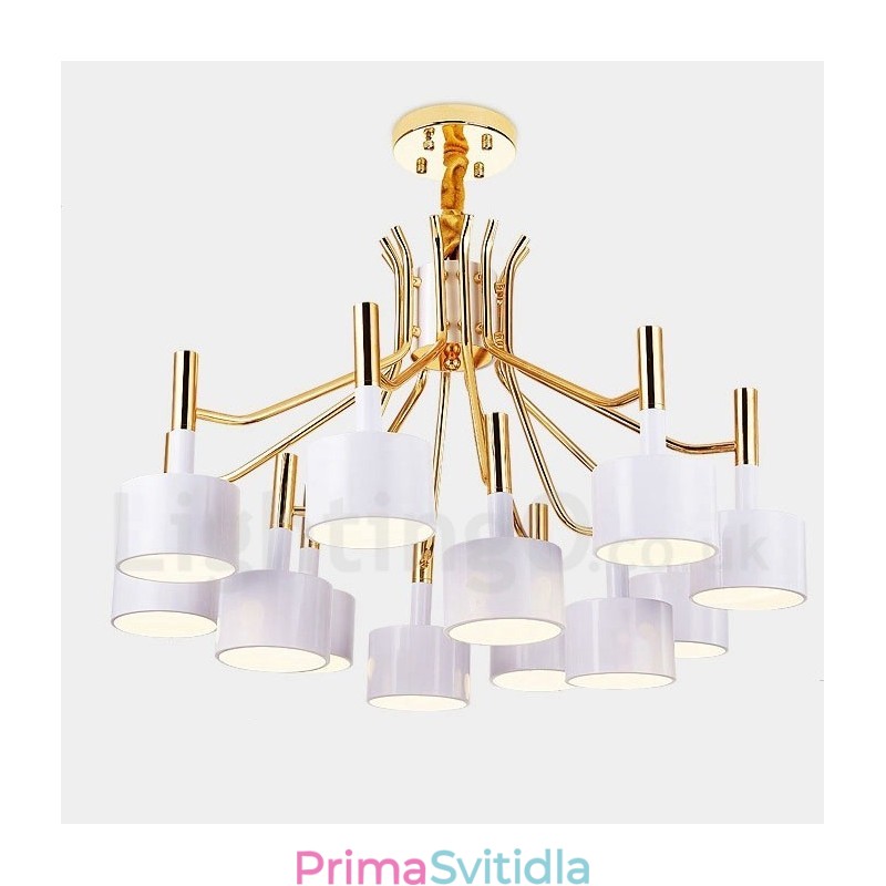 Moderní současná 12 světlá 2patrová lustrová lampa