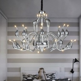 24 světel Moderní lustrové svítidlo Swan G4 Chromovaná žárovka Včetně