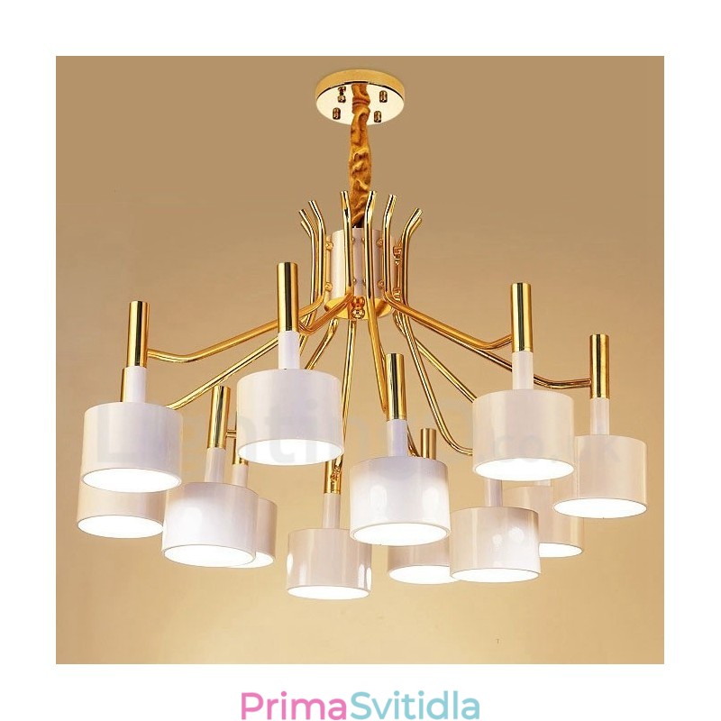 Moderní současná 12 světlá 2patrová lustrová lampa
