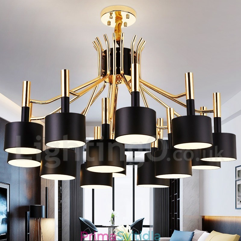 15 Lehká lustrová lustrová lampa se 2 úrovněmi v moderním moderním stylu