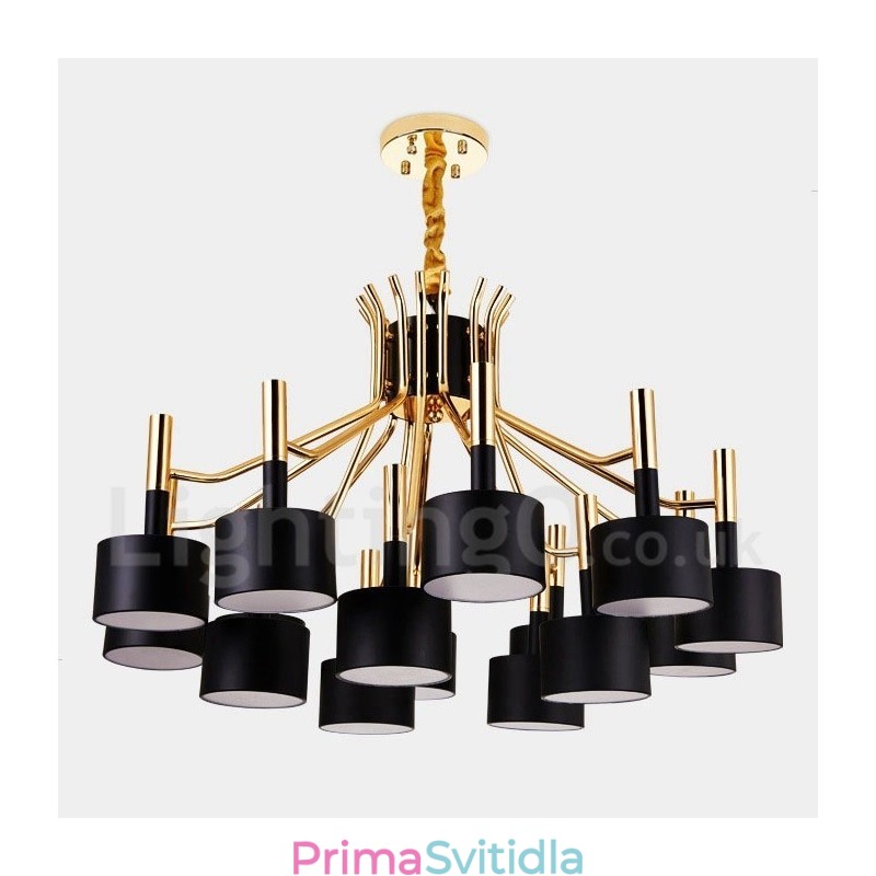 15 Lehká lustrová lustrová lampa se 2 úrovněmi v moderním moderním stylu