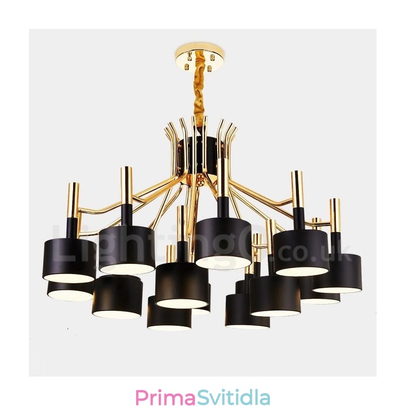 15 Lehká lustrová lustrová lampa se 2 úrovněmi v moderním moderním stylu