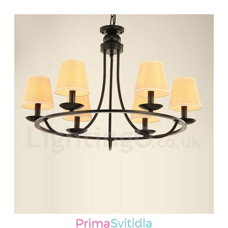 Jednopatrová lustrová lampa Country Retro 6 Light