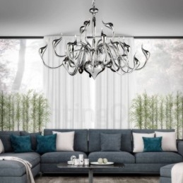 24 světel Moderní lustrové svítidlo Swan G4 Chromovaná žárovka Včetně