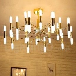 40 Světle zlatá 2vrstvá moderní současná lustrová světelná lampa