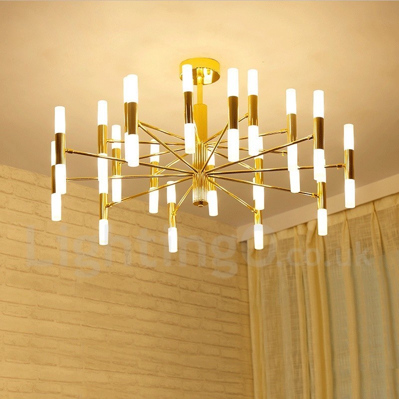 40 Světle zlatá 2vrstvá moderní současná lustrová světelná lampa