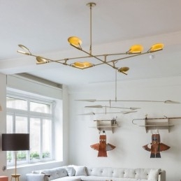 Moderní současná lustrová lampa s 8 světly