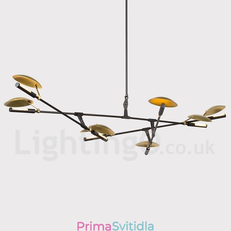 Moderní současná lustrová lampa s 8 světly