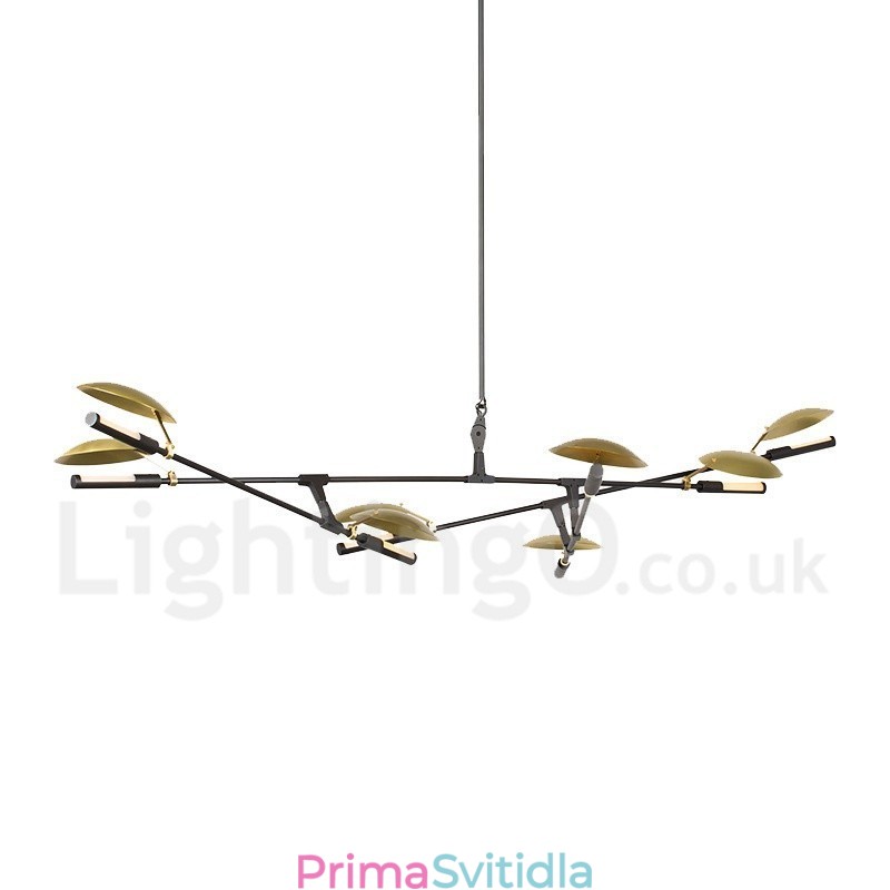 Moderní současná lustrová lampa s 8 světly