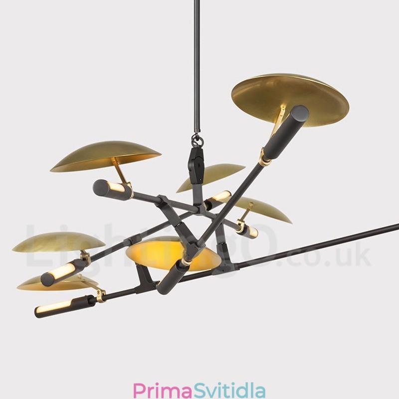 Moderní současná lustrová lampa s 8 světly