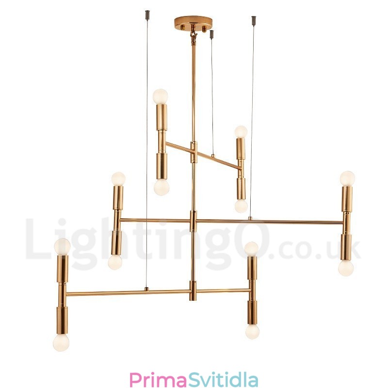 8 Lehká 3patrová moderní současná lustrová lampa Light