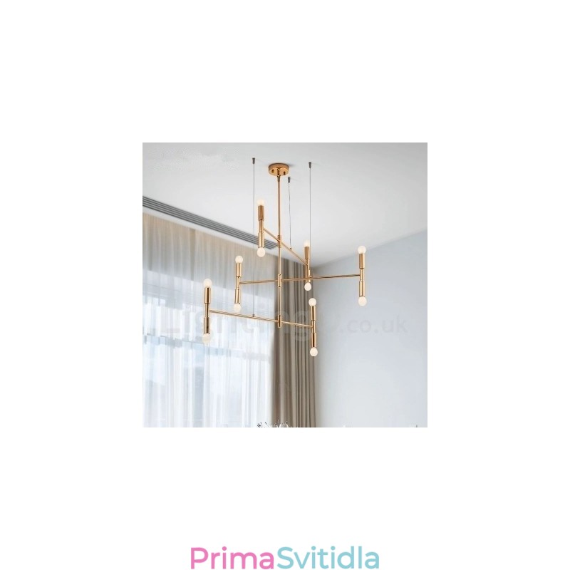 8 Lehká 3patrová moderní současná lustrová lampa Light