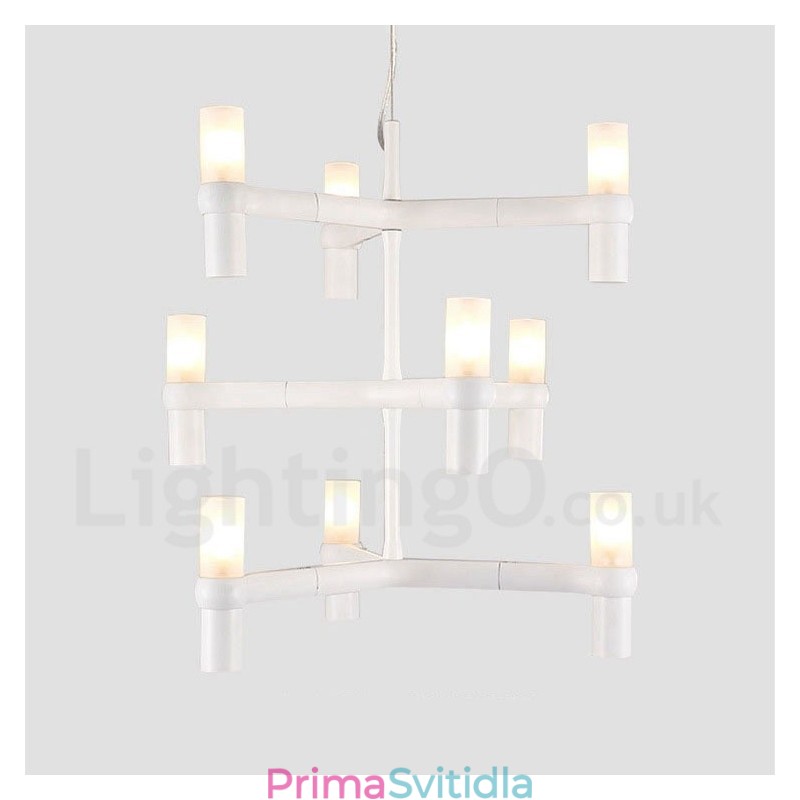 9 Lehká 3patrová moderní současná lustrová lampa Light