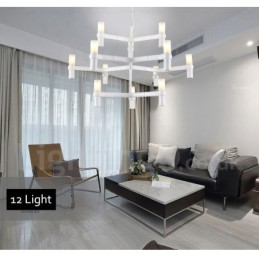 12 Lehká 3patrová moderní současná lustrová lampa Light