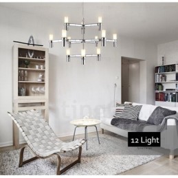 12 Lehká 3patrová moderní současná lustrová lampa Light