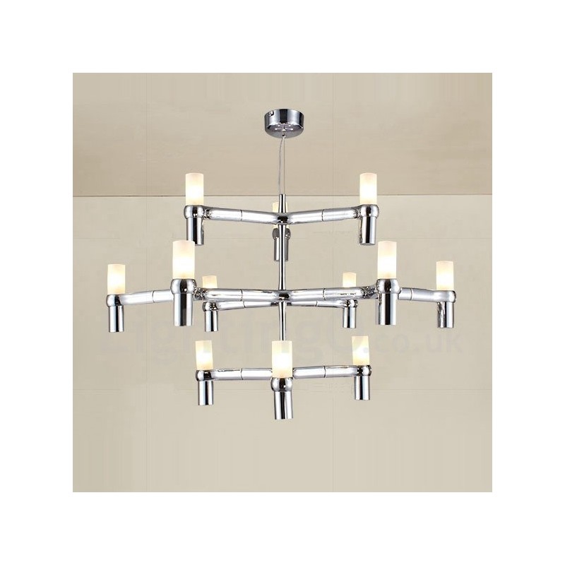 12 Lehká 3patrová moderní současná lustrová lampa Light