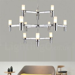 12 Lehká 3patrová moderní současná lustrová lampa Light