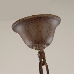 Country Wooden Vintage 6 Light Jednopatrový lustr Světlá dřevěná lampa