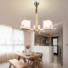 Dřevěná moderní současná 3 lehká jednopatrová lustrová lampa