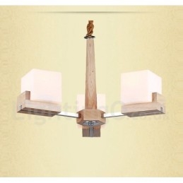 Dřevěná moderní současná 3 lehká jednopatrová lustrová lampa