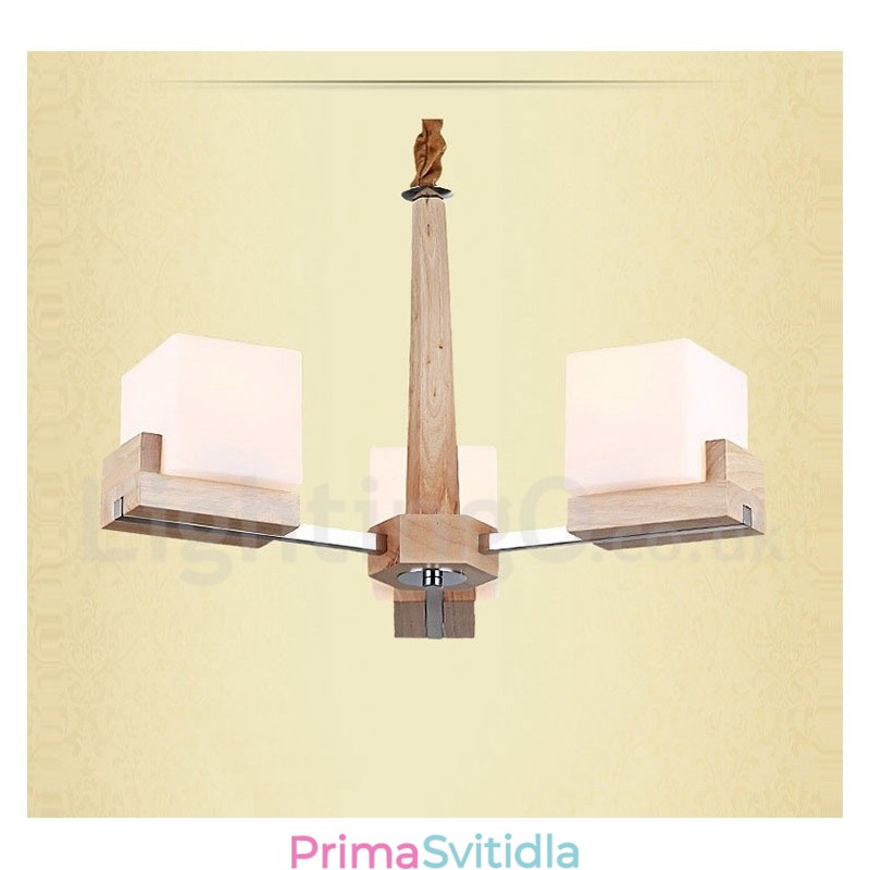 Dřevěná moderní současná 3 lehká jednopatrová lustrová lampa