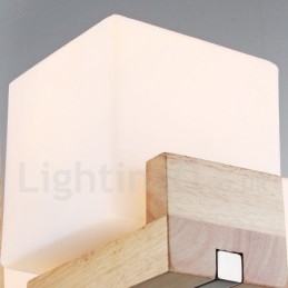 Dřevěná moderní současná 5 světlá jednopatrová lustrová lampa