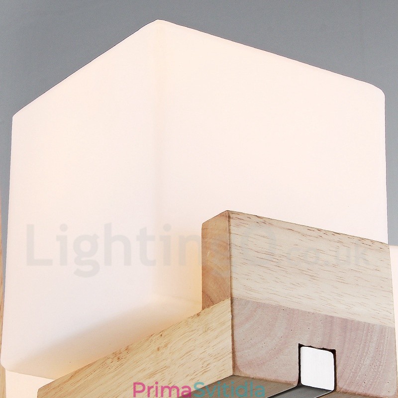 Dřevěná moderní současná 5 světlá jednopatrová lustrová lampa