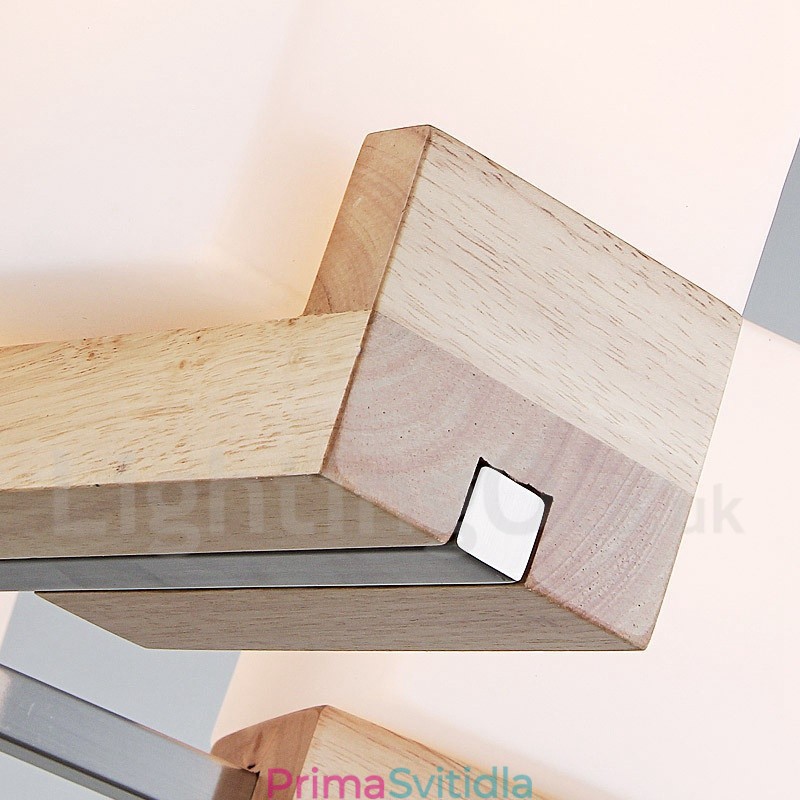 Dřevěná moderní současná 5 světlá jednopatrová lustrová lampa