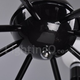 Černé retro vintage kovové 8 lehké jednovrstvé lustrové světlo