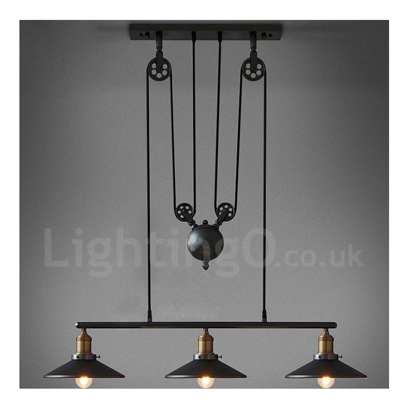 3 Light Country Vintage kovové závěsné svítidlo