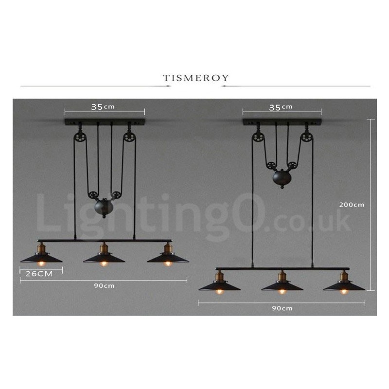 3 Light Country Vintage kovové závěsné svítidlo