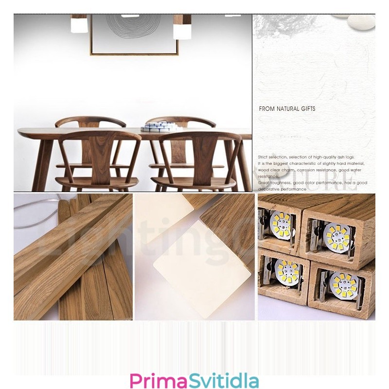 1 Světlo Moderní moderní dřevěné závěsné svítidlo