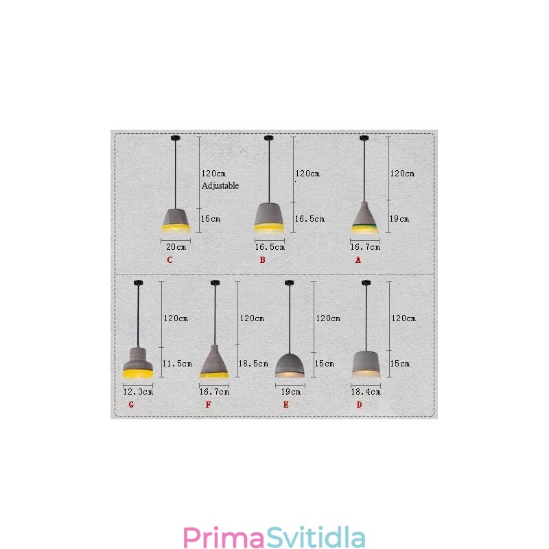 1 Light Vintage Concrte Závěsné svítidlo