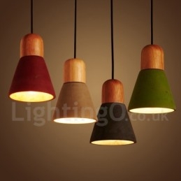 Moderní Contemporary Wood Multi Colors Concrte závěsné světlo